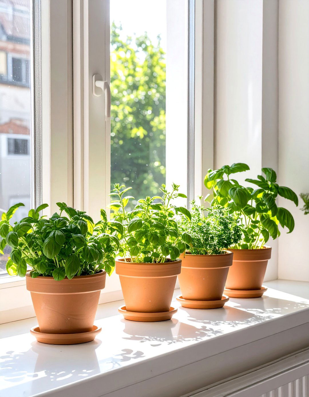 Small Kitchen with a Window Sill Herb Garden - 30 small kitchen design ideas
