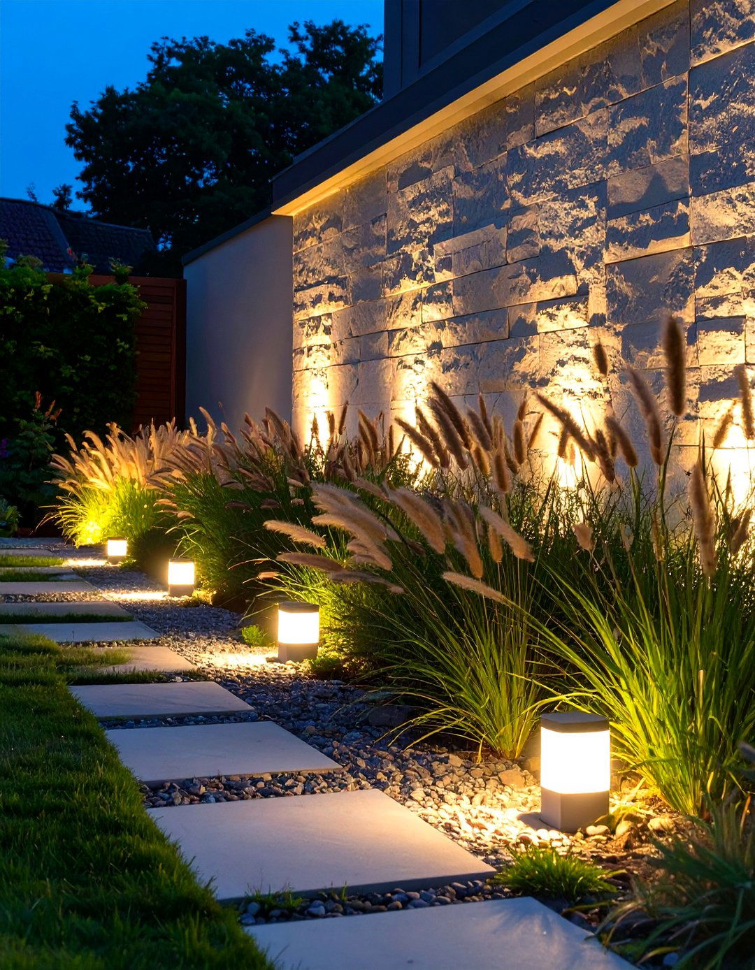 Small Landscaping with Solar Powered Accent Lights - 30 small landscaping ideas