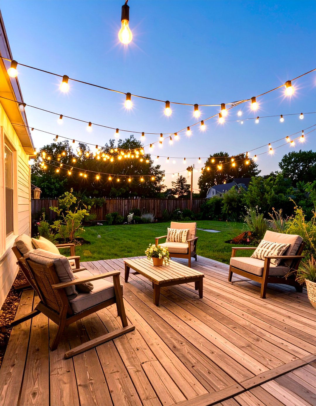 Small Landscaping with String Lights - 30 small landscaping ideas