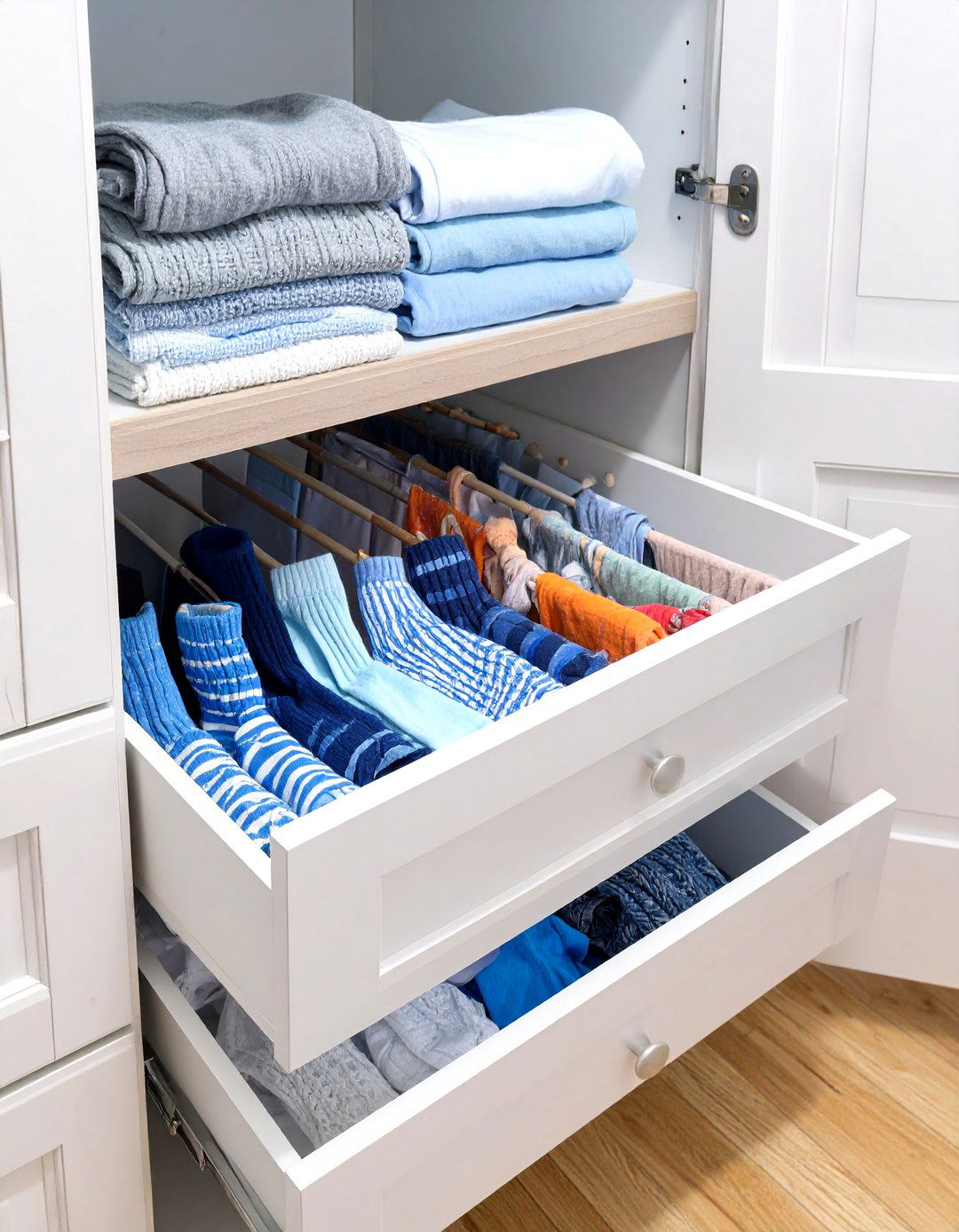 Small Laundry Closet with Hidden Drying Racks in Drawers - 30 small laundry closet ideas