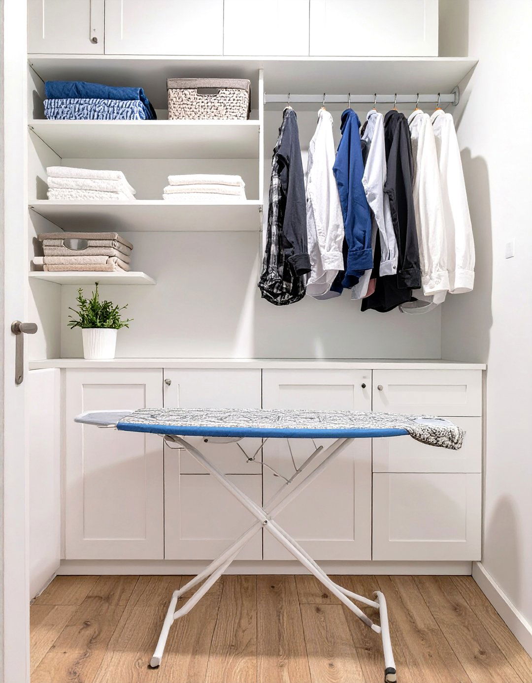 Small Laundry Closet with Integrated Ironing Board - 30 small laundry closet ideas