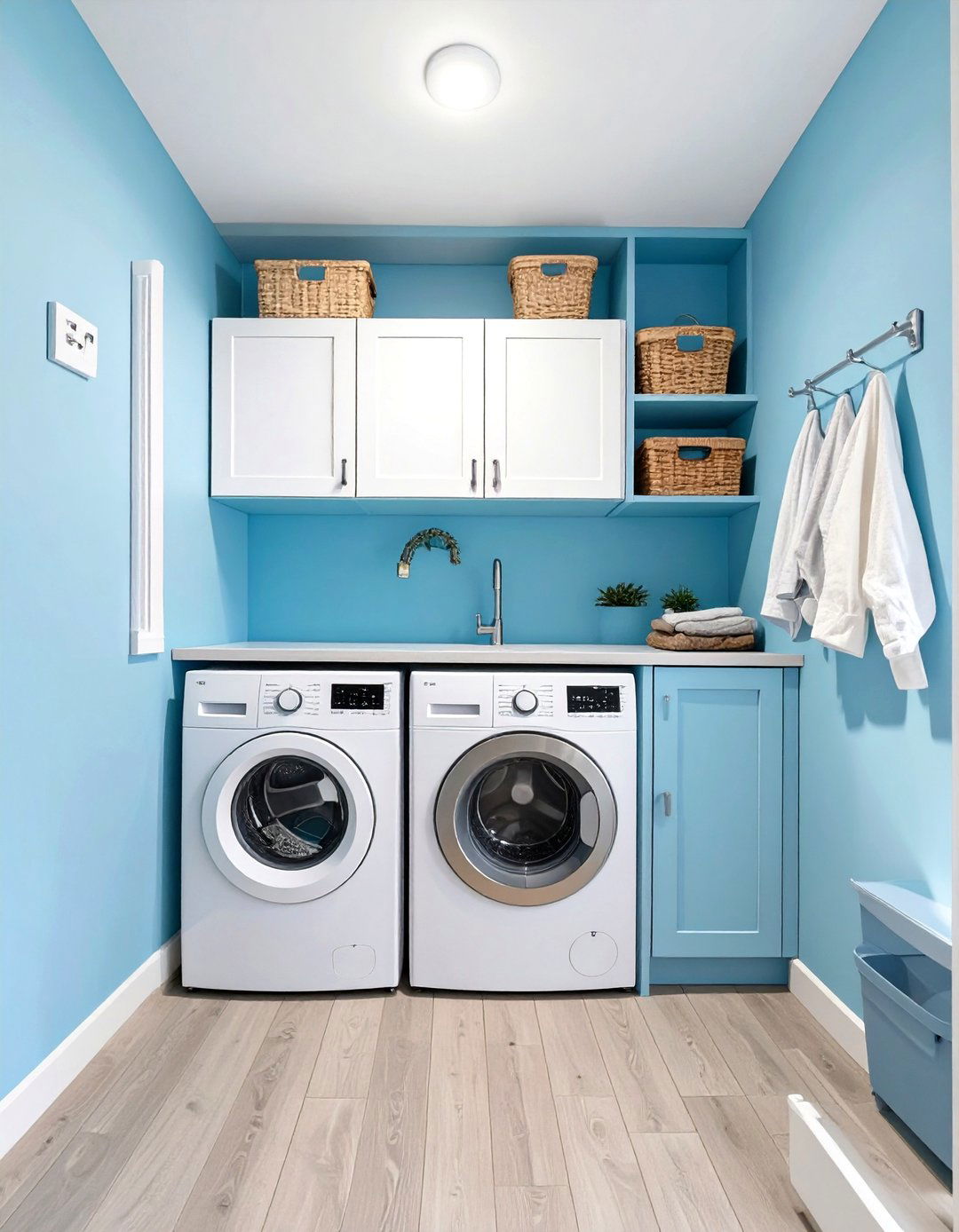 Small Laundry Closet with Painted Interior - 30 small laundry closet ideas