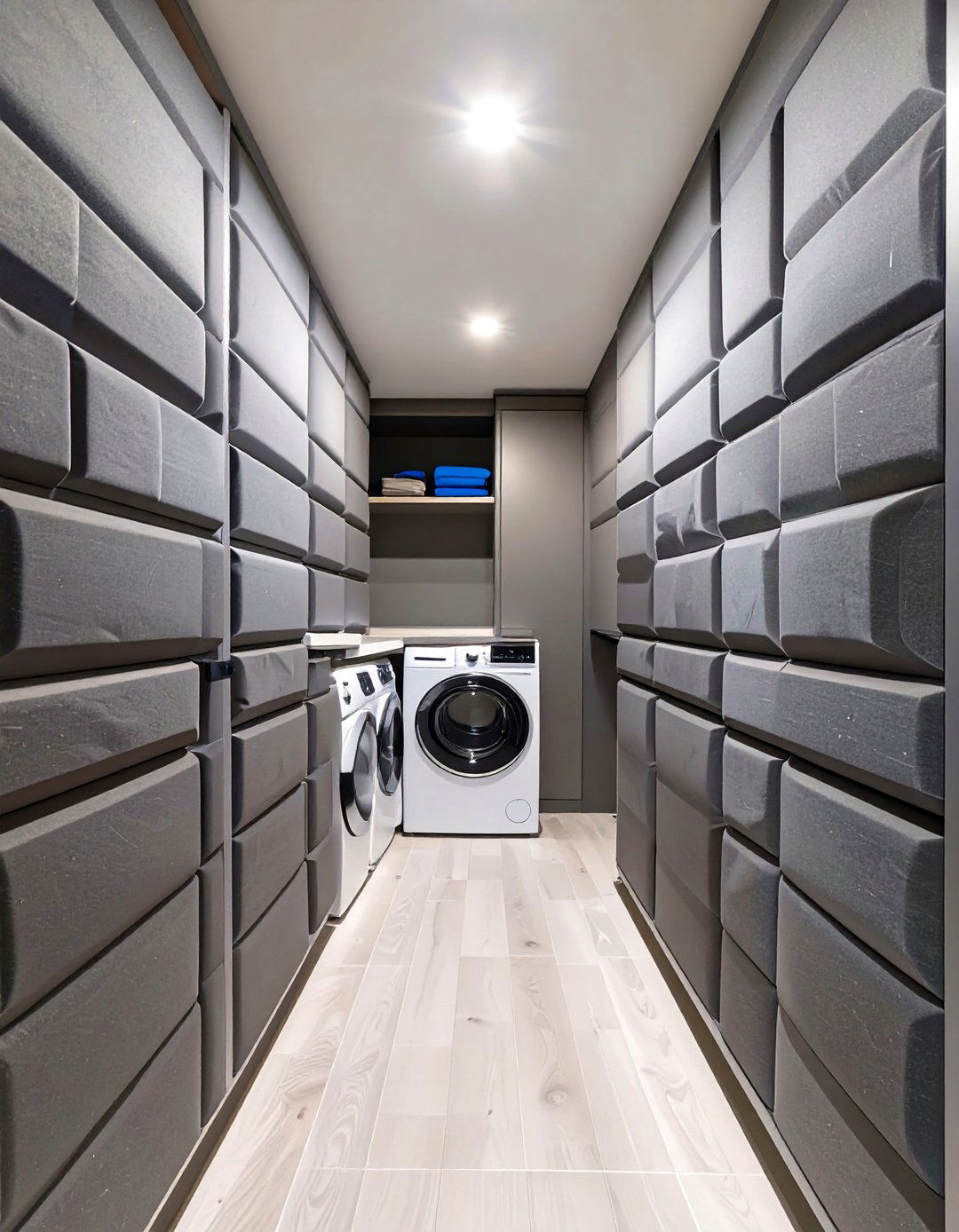 Small Laundry Closet with Soundproofing Panels - 30 small laundry closet ideas