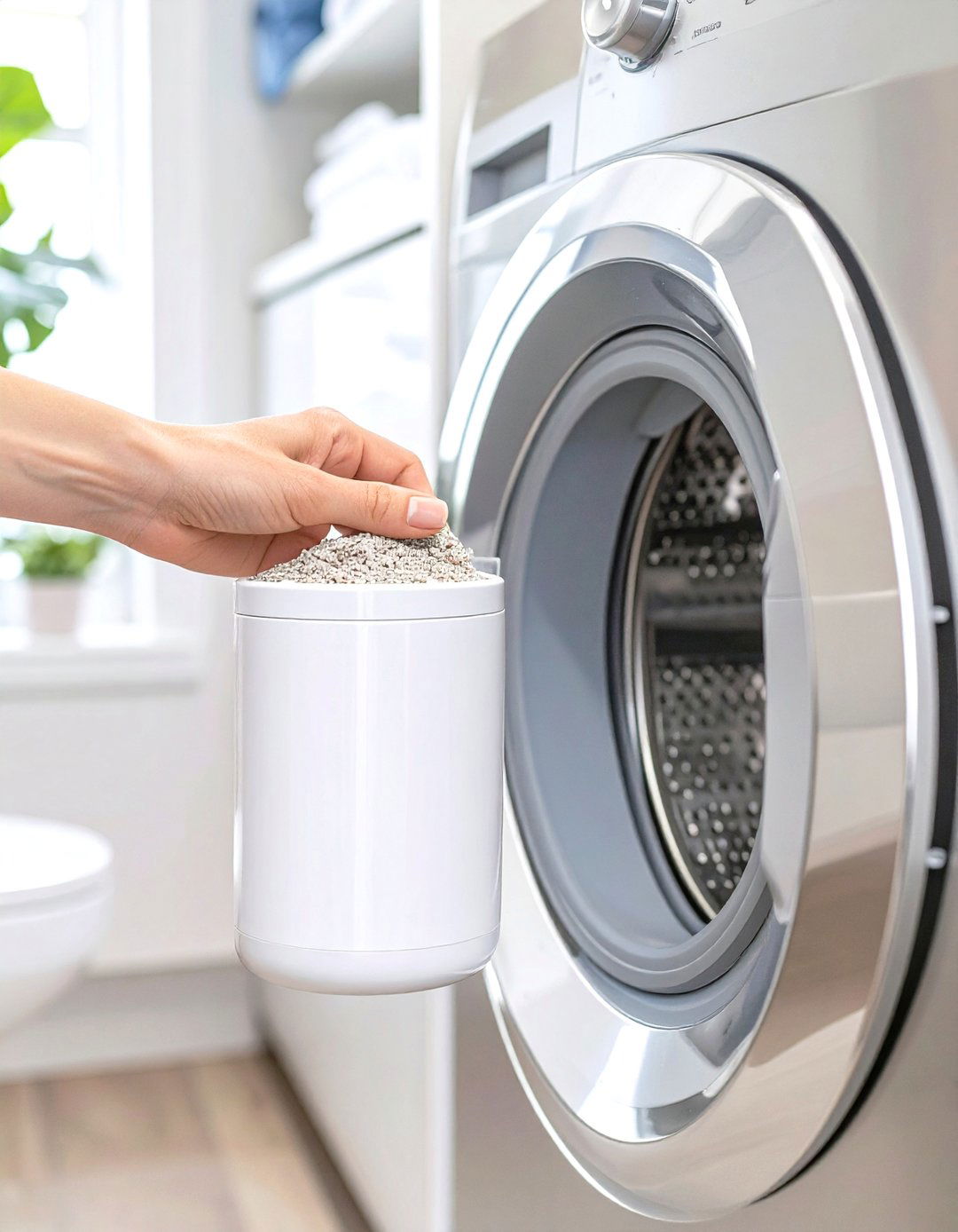 Small Laundry Closet with a Magnetic Lint Bin - 30 small laundry closet ideas