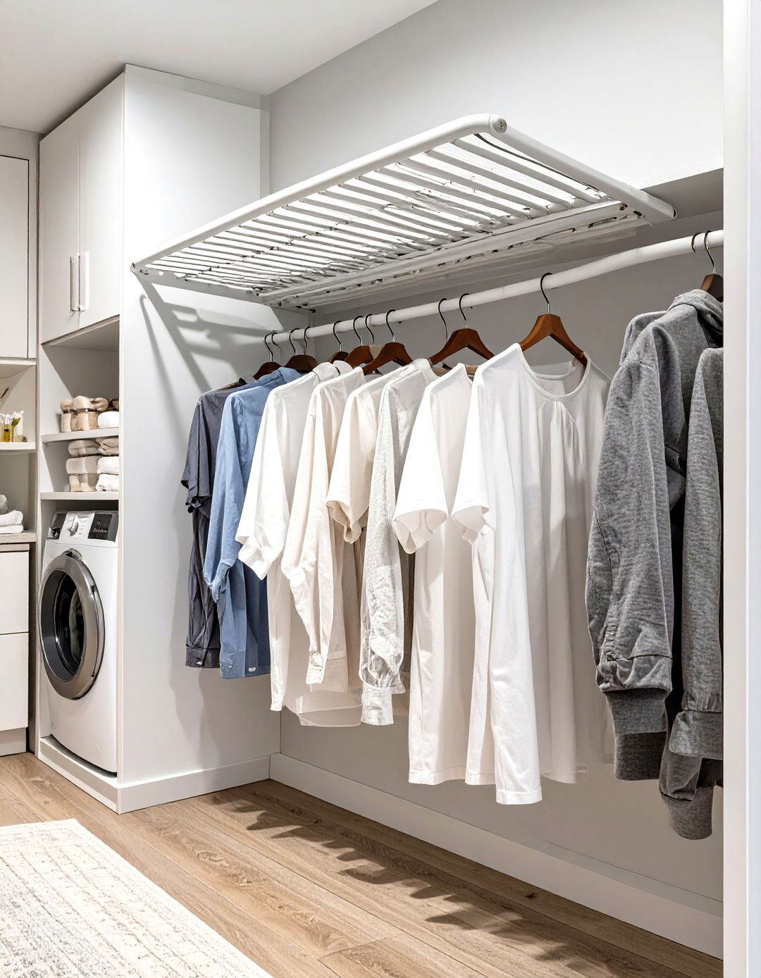 Small Laundry Closet with a Pull Out Drying Rack - 30 small laundry closet ideas