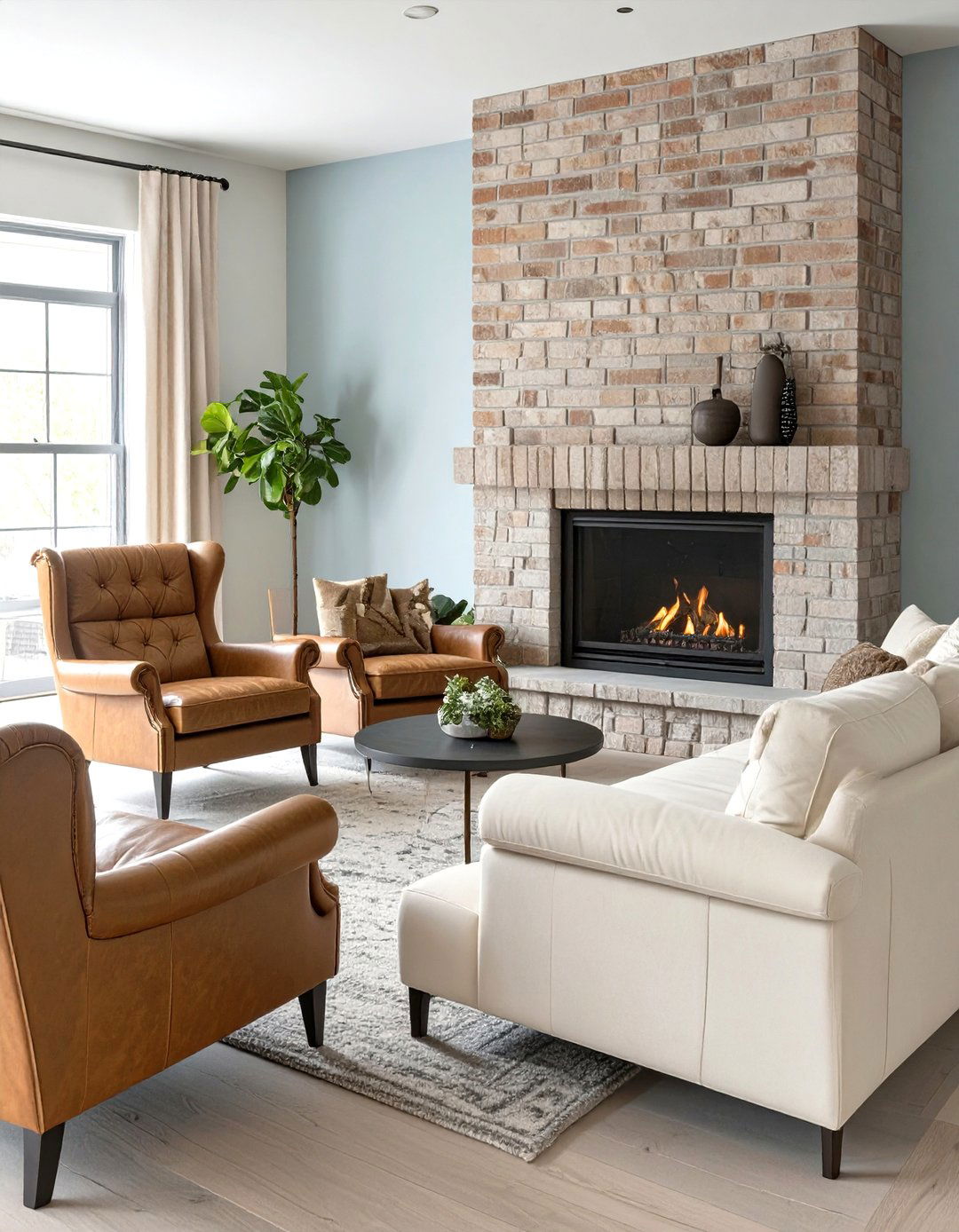 Small Living Room Layout Focused on a Fireplace - 30 small living room layout ideas