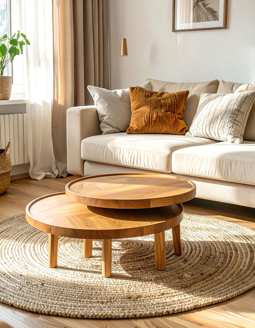 Small Living Room Layout with a Round Coffee Table - 30 small living room layout ideas