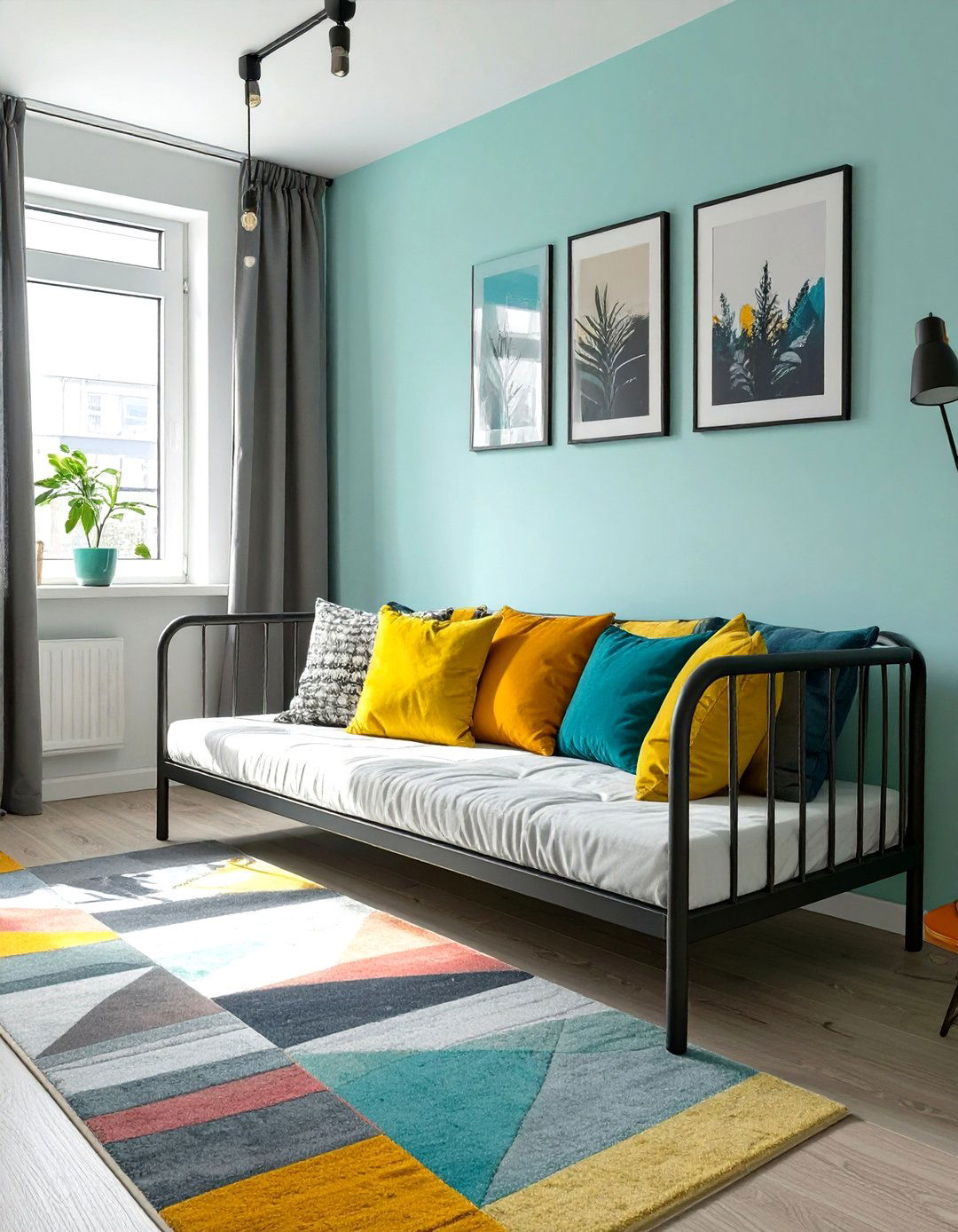 Small Living Room Layout with a Slim Console Table Behind the Sofa - 30 small living room layout ideas