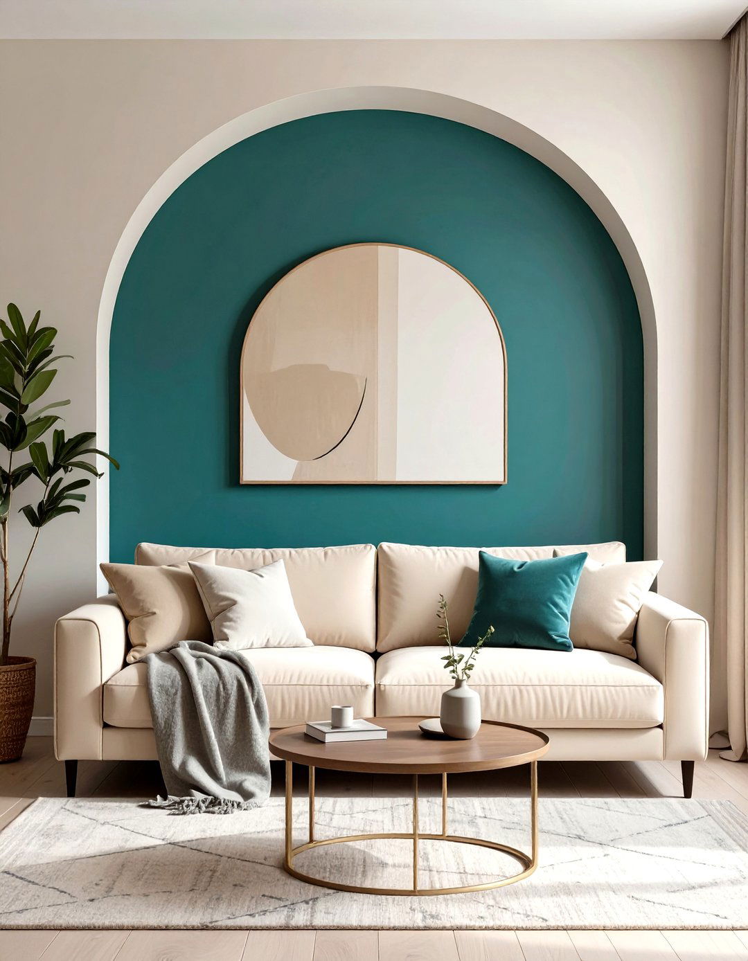 Small Living Room with Color Blocking - 30 small living room decor ideas