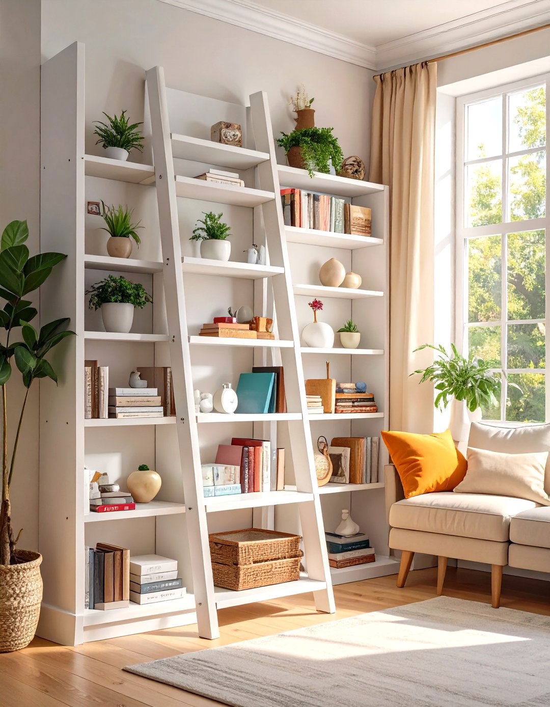 Small Living Room with Corner Shelving Units - 30 small living room decor ideas