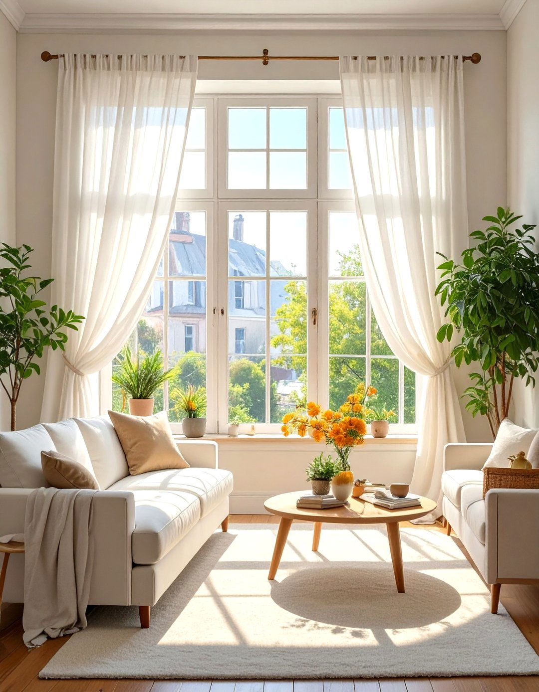 Small Living Room with Sheer Curtains - 30 small living room decor ideas