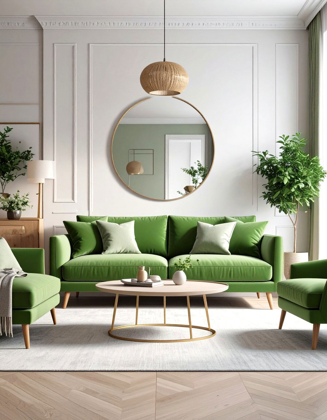Small Living Room with a Green Loveseat - 30 green sofa living room ideas