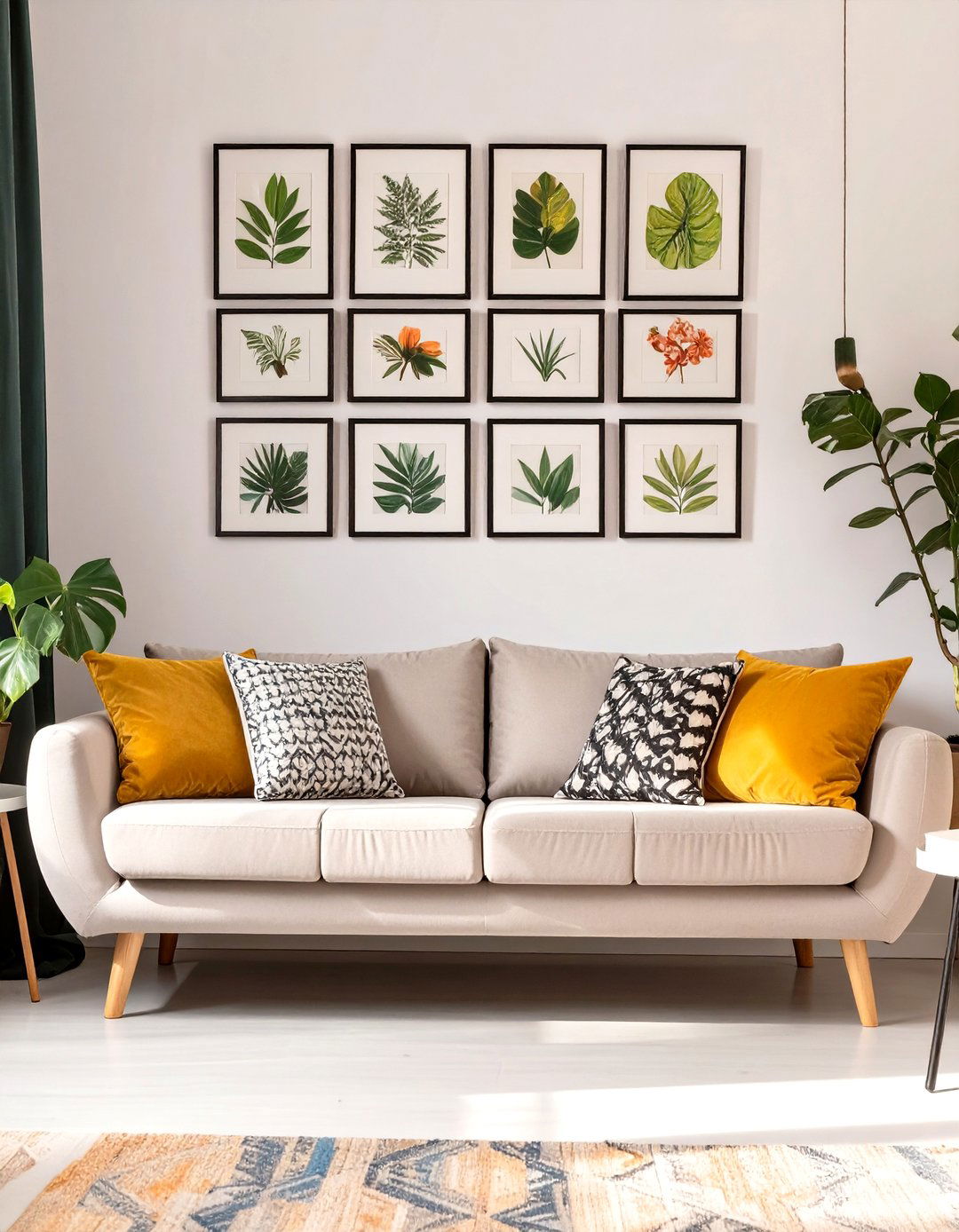 Small Living Room with a Small Scale Gallery Wall - 30 small living room decor ideas