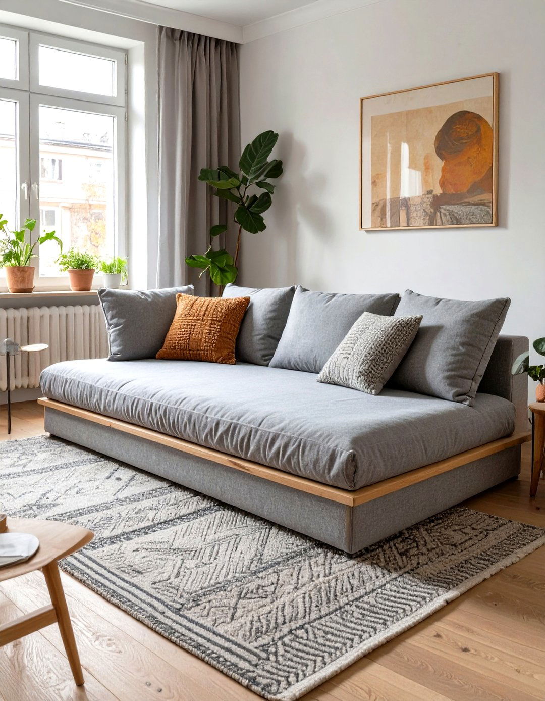 Small Living room with a Backless Sofa - 30 small living room decor ideas