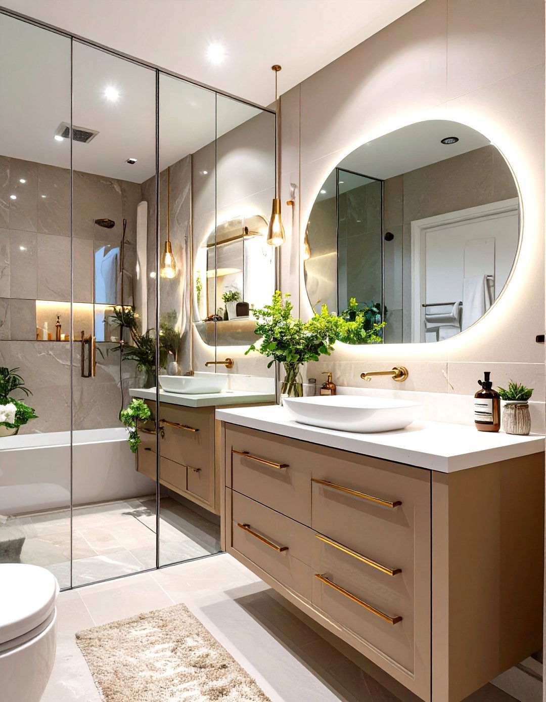 Small Luxury Bathroom with Mirrored Walls - 30 small luxury bathroom ideas