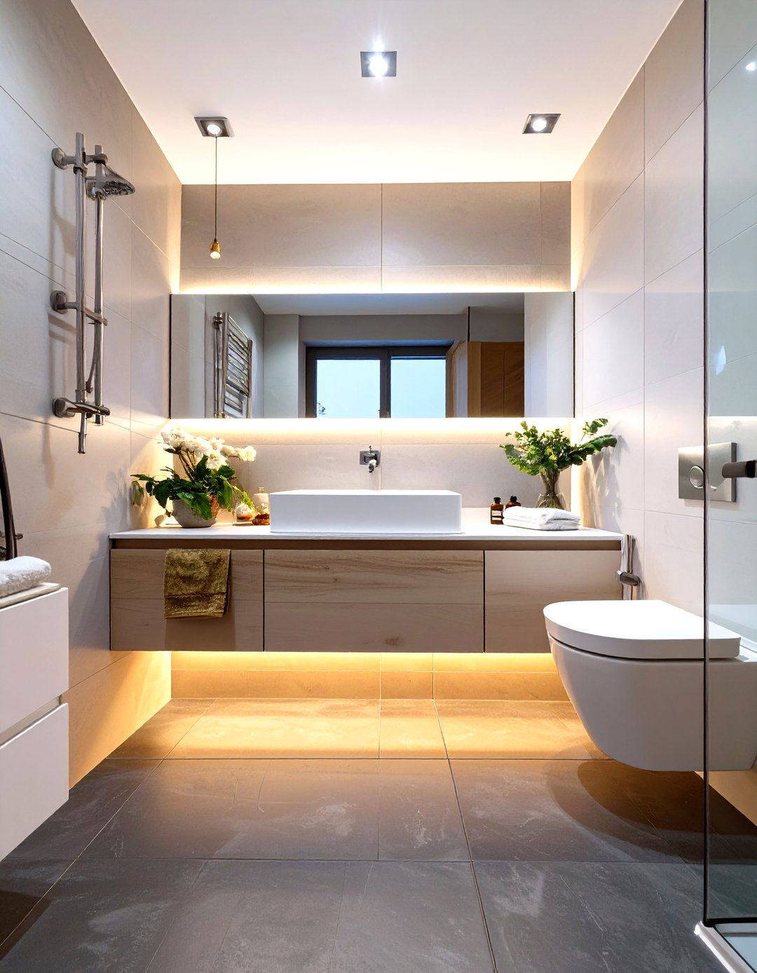 Small Luxury Bathroom with Under Vanity Lighting - 30 small luxury bathroom ideas