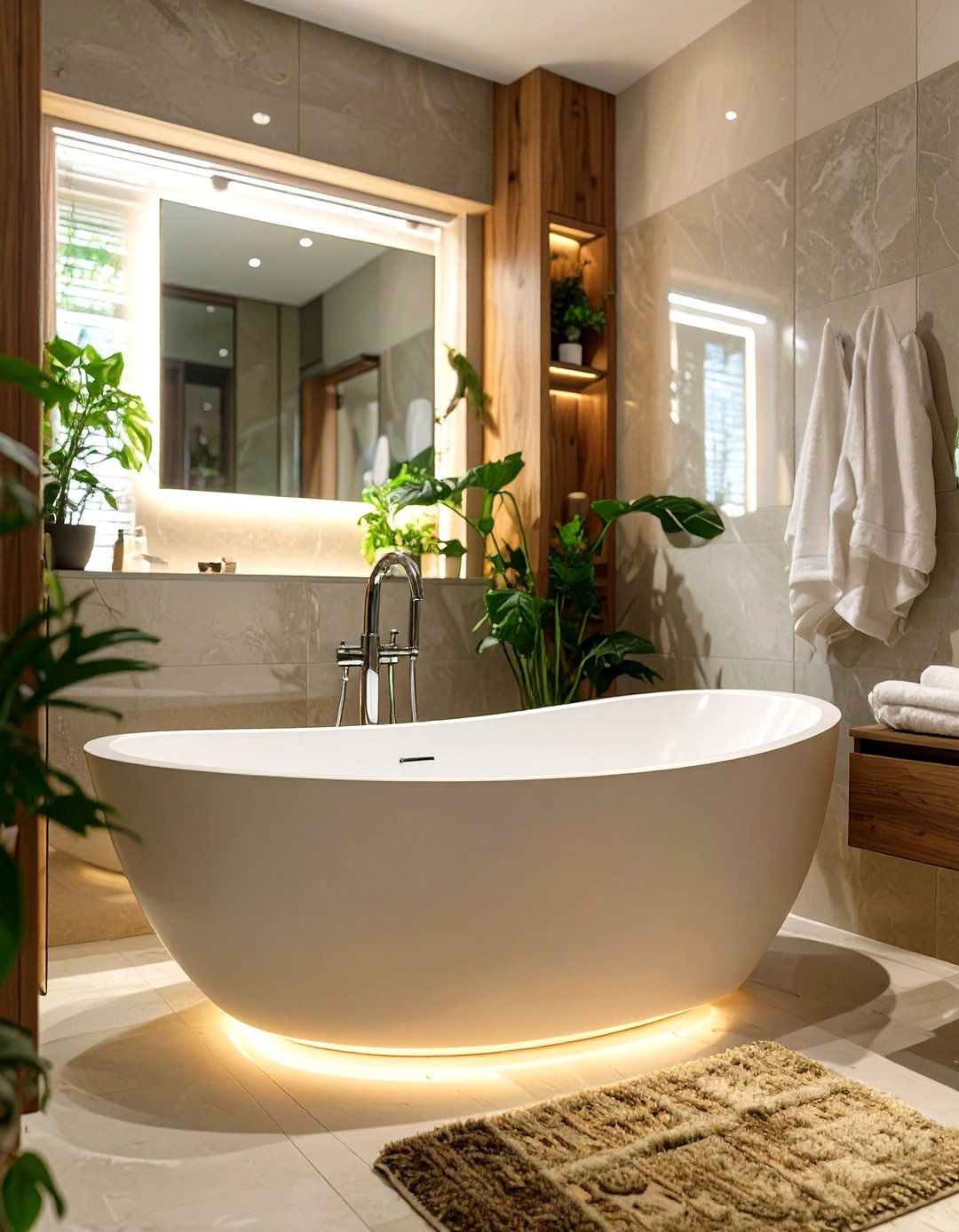 Small Luxury Bathroom with a Compact Freestanding Tub - 30 small luxury bathroom ideas