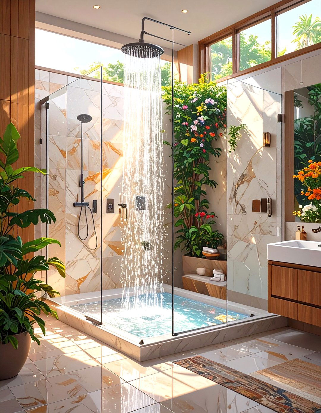 Small Luxury Bathroom with a Frameless Glass Walk In Shower - 30 small luxury bathroom ideas