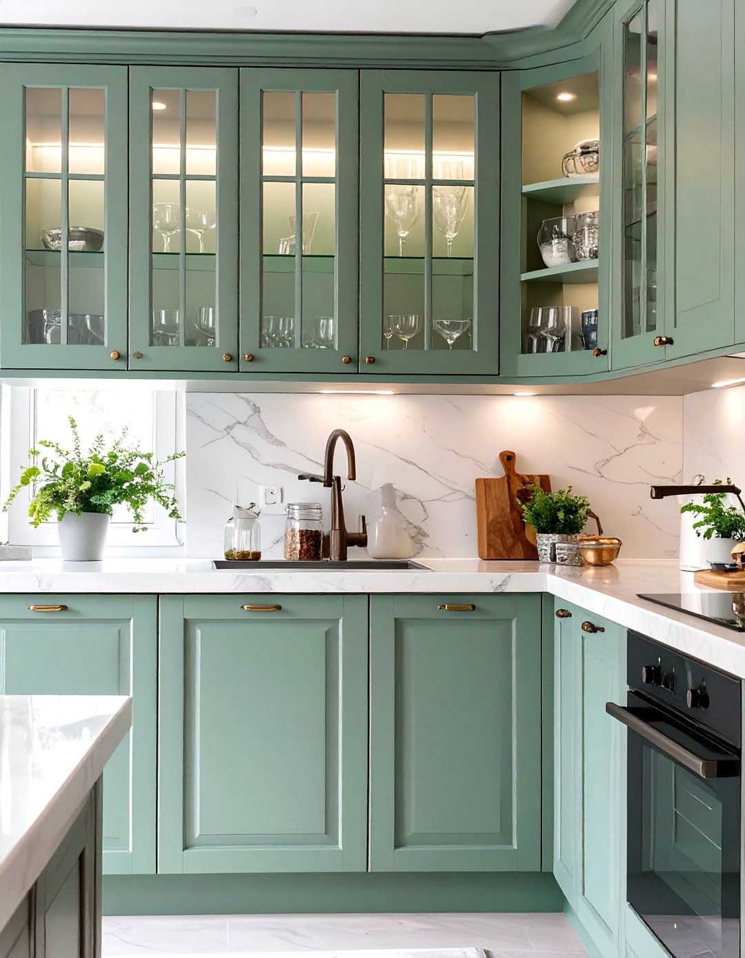 Small Modular Kitchen with Fluted Glass Cabinets - 30 small modular kitchen design ideas