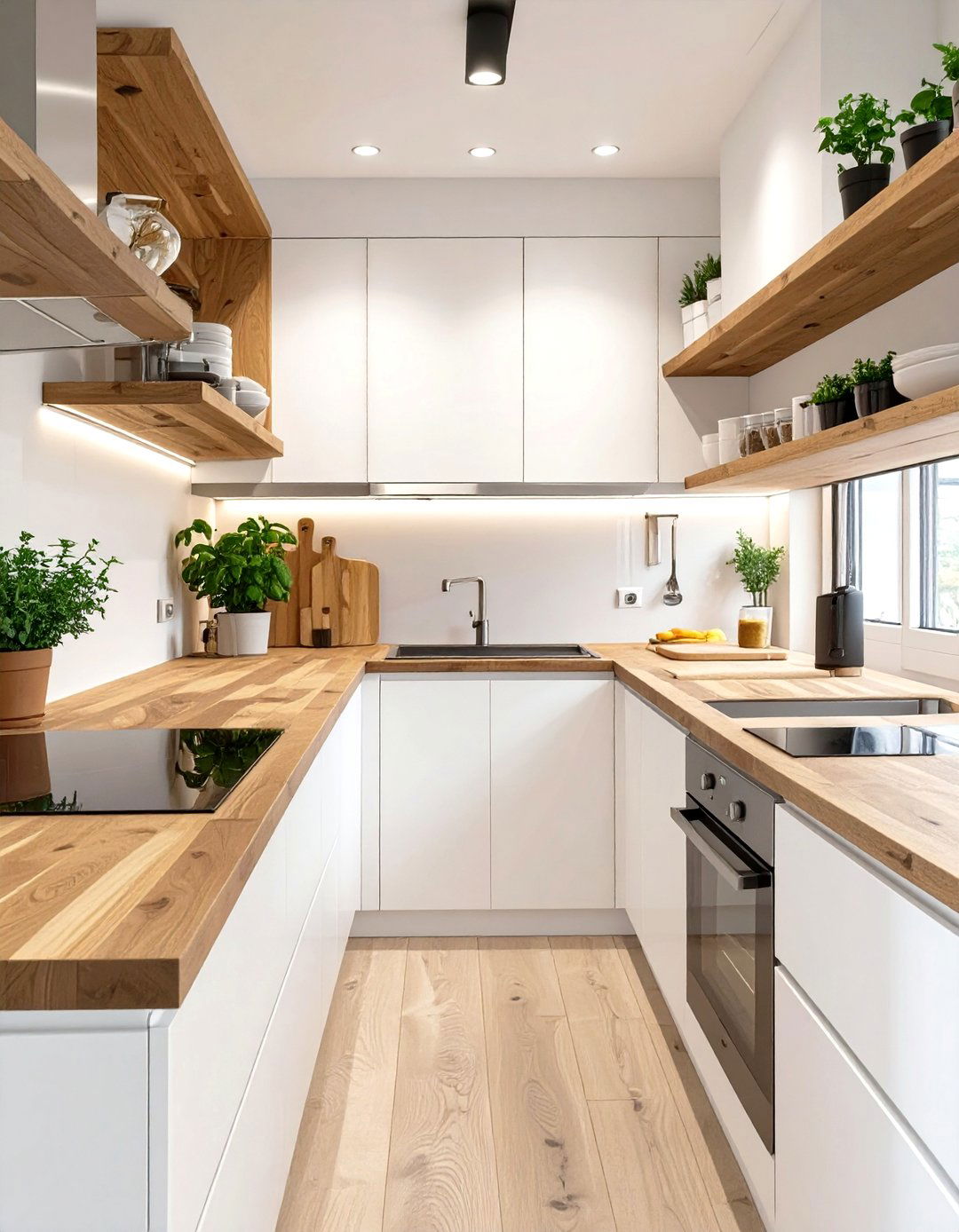 Small Modular Kitchen with Natural Wood Elements - 30 small modular kitchen design ideas