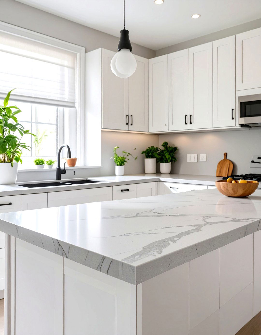 Small Modular Kitchen with Quartz Countertops - 30 small modular kitchen design ideas