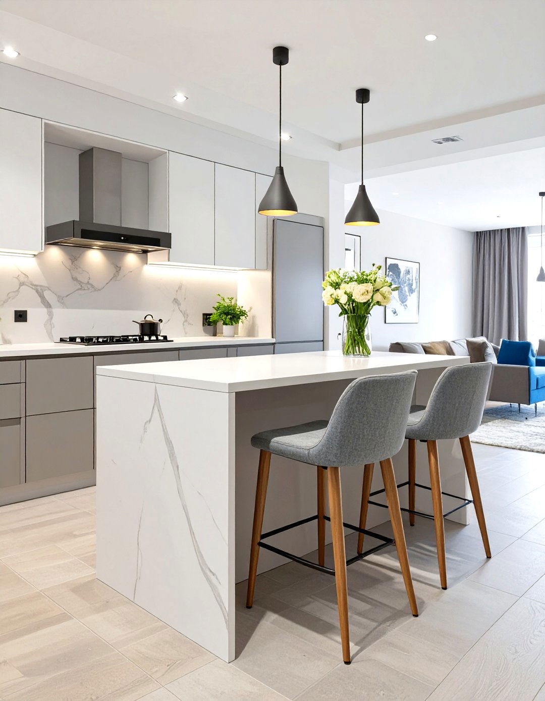 Small Modular Kitchen with a Peninsula Island - 30 small modular kitchen design ideas