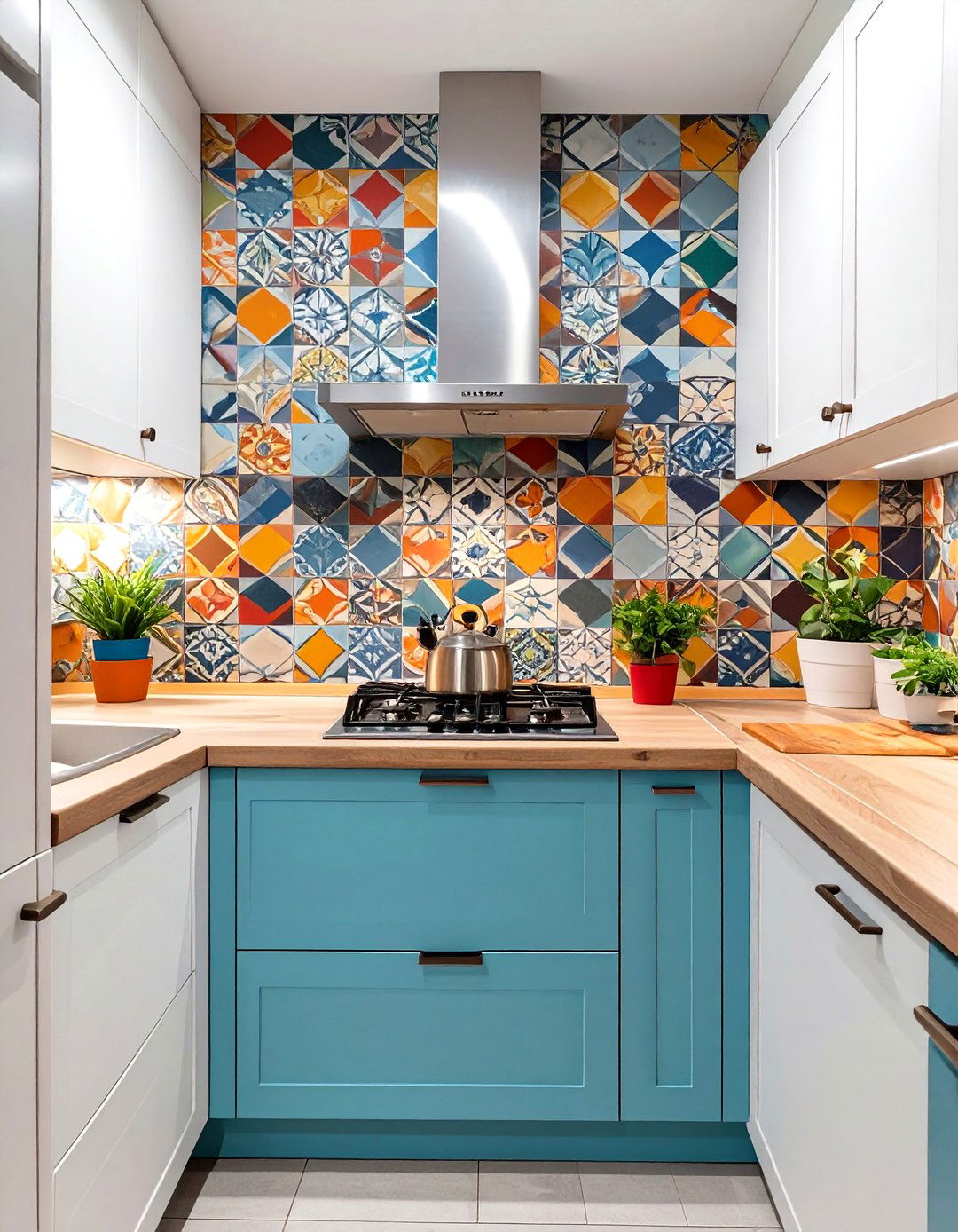 Small Modular Kitchen with a Tiled Backsplash - 30 small modular kitchen design ideas
