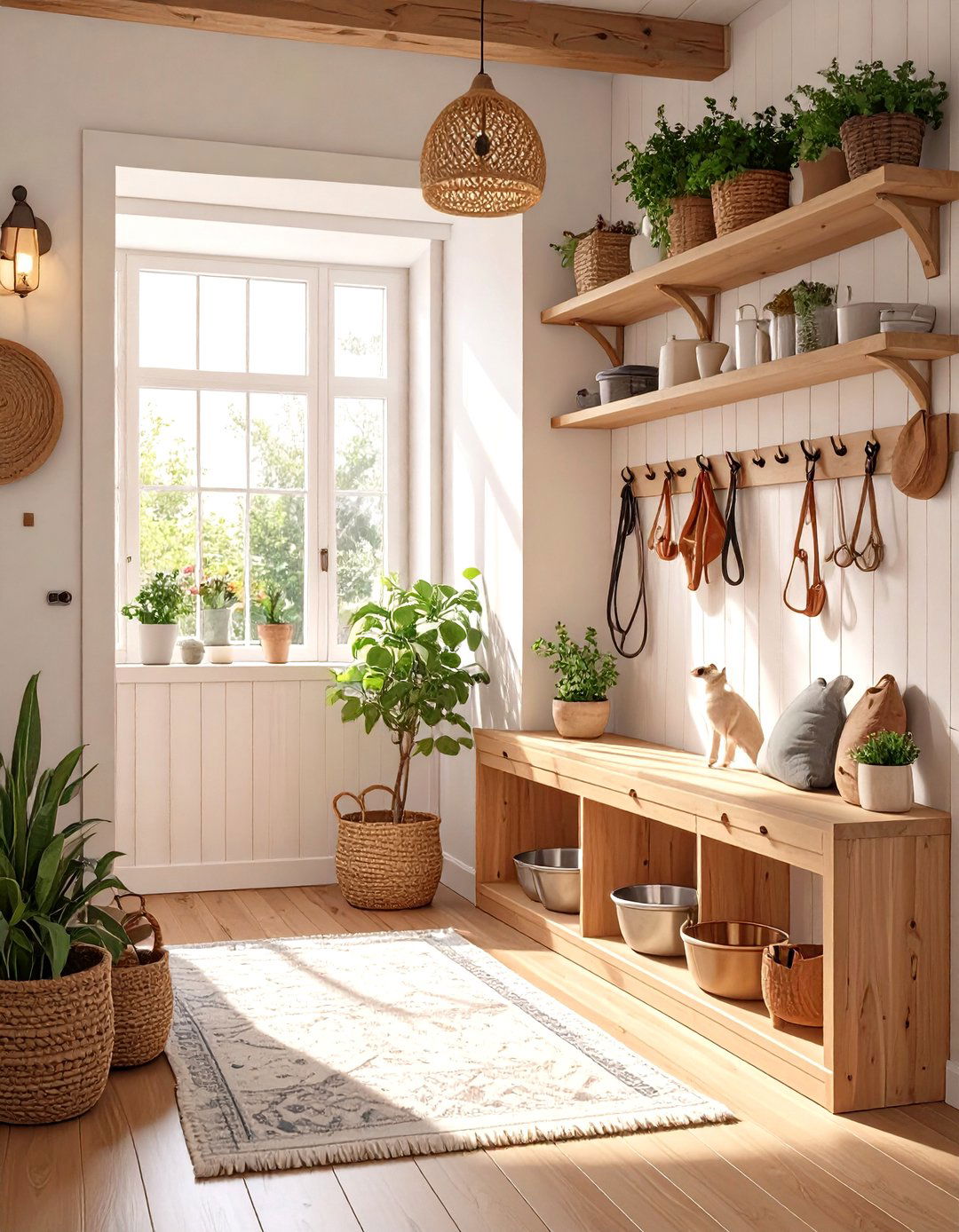 Small Mudroom with Pet Station - 30 small mudroom mudroom ideas