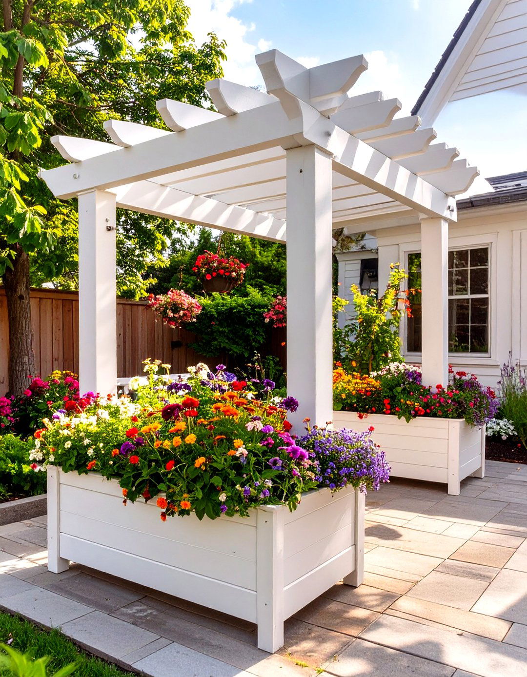 Small Patio Pergola with Integrated Planters - 30 small patio pergola ideas
