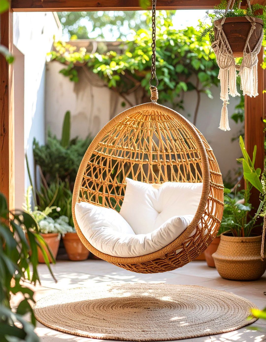 Small Patio with Hanging Chairs - 30 small patio design ideas pictures