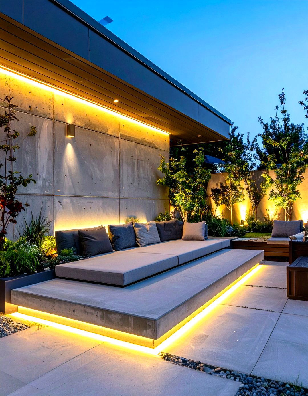 Small Patio with Integrated Lighting - 30 small patio design ideas pictures