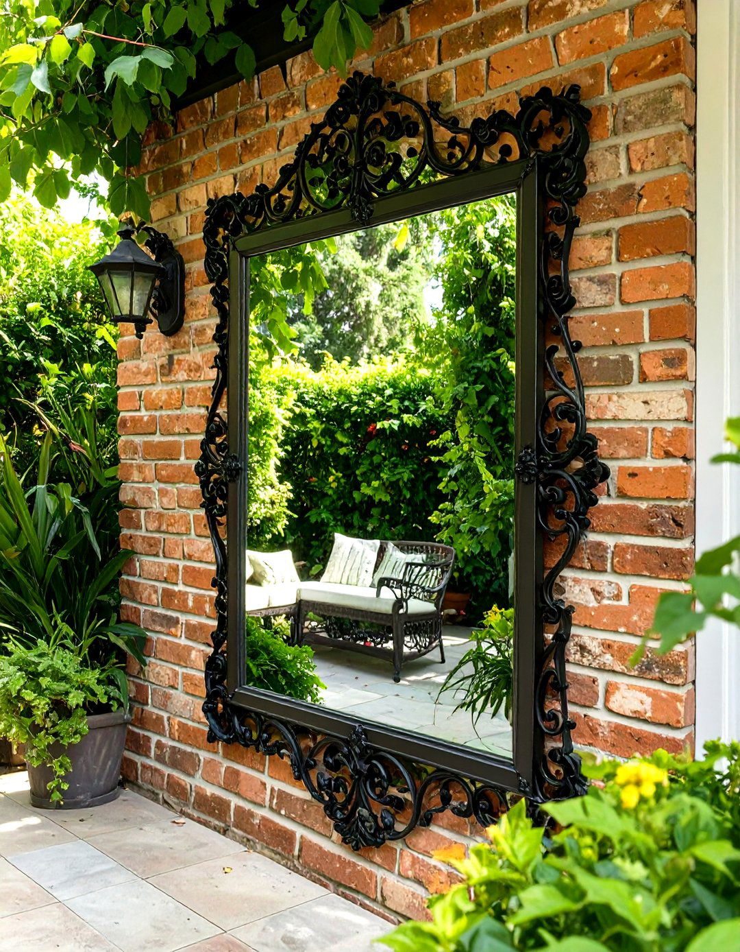 Small Patio with Mirrored Wall Panel - 30 small patio design ideas pictures