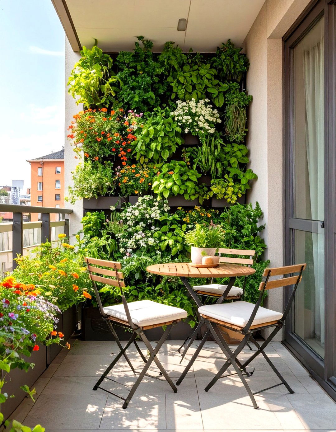 Small Patio with Vertical Gardening - 30 outdoor patio design pictures ideas