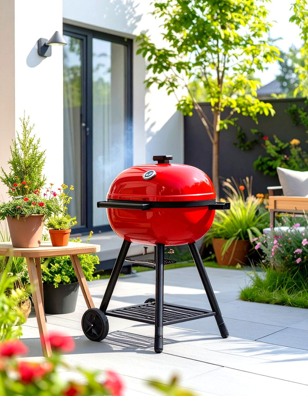 Small Patio with a Portable Grill - 30 small patio design ideas pictures