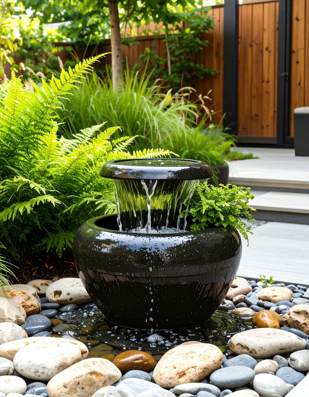Small Patio with a Water Feature - 30 small patio design ideas pictures