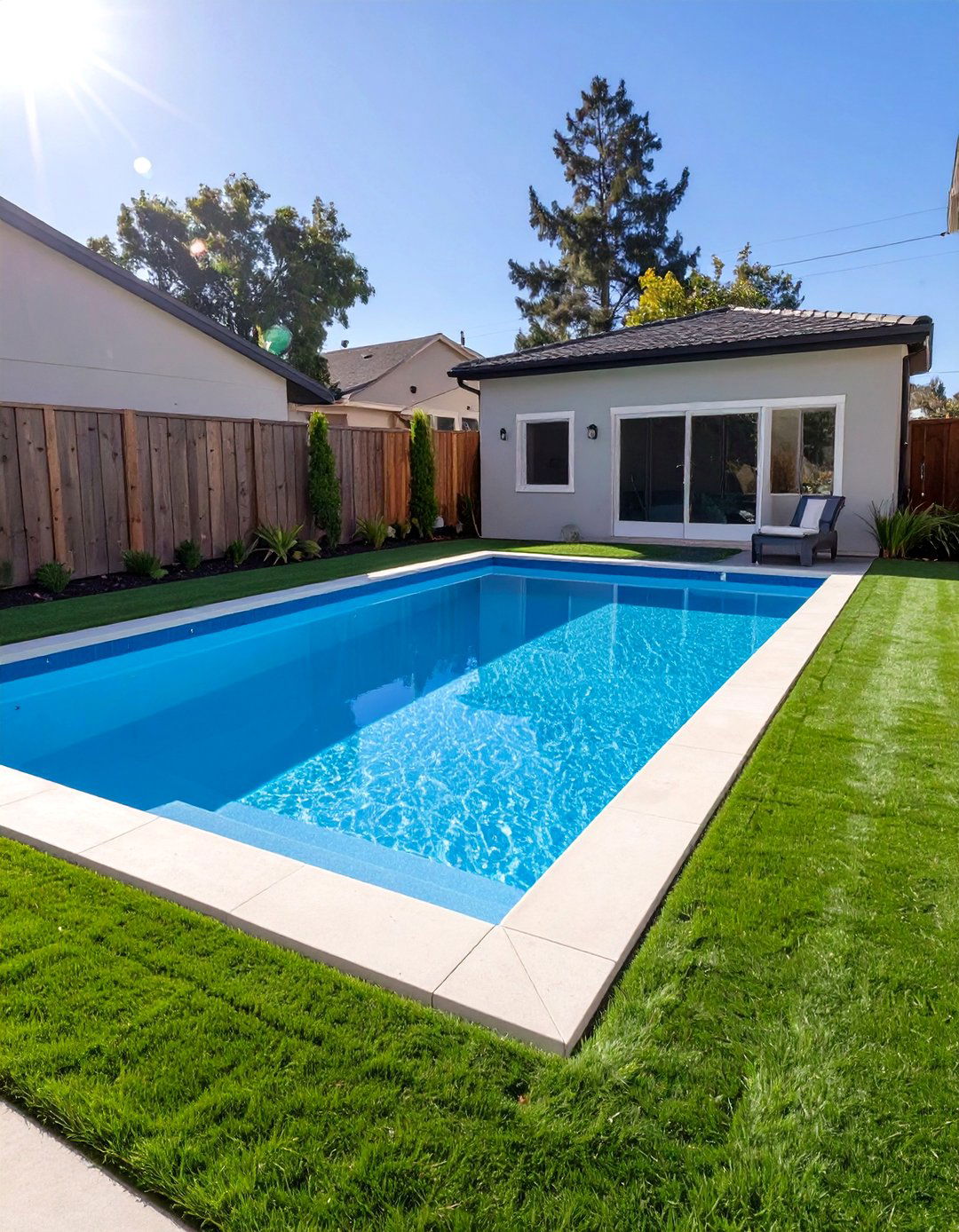 Small Pool with Artificial Turf Surround - 30 small backyard pool designs