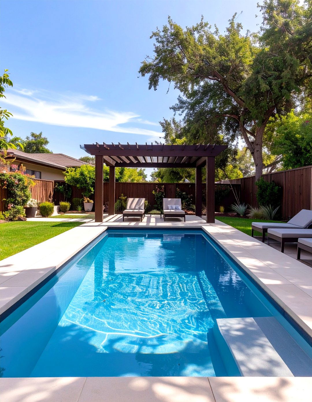 Small Pool with Pergola - 30 small backyard pool designs