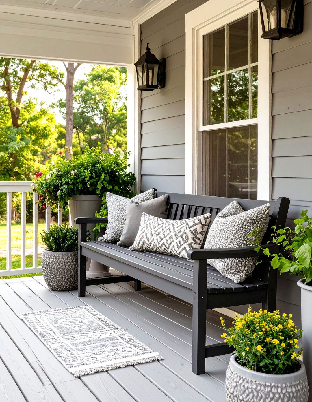 Small Porch with Monochromatic Color Scheme - 30 small porch decorating ideas