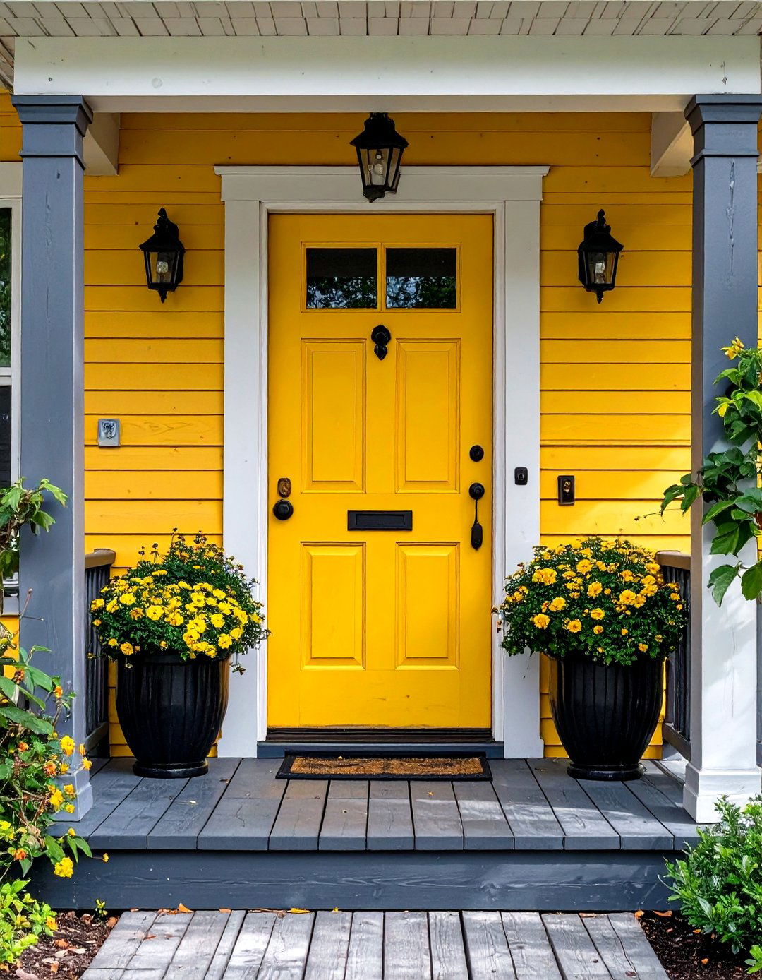 Small Porch with a Statement Door Color - 30 small porch decorating ideas