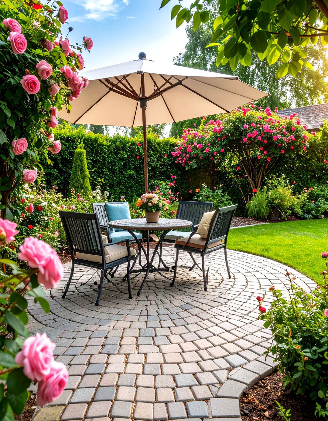 Small Scale Cobblestone Look Patio - 30 diy cheap patio paver ideas