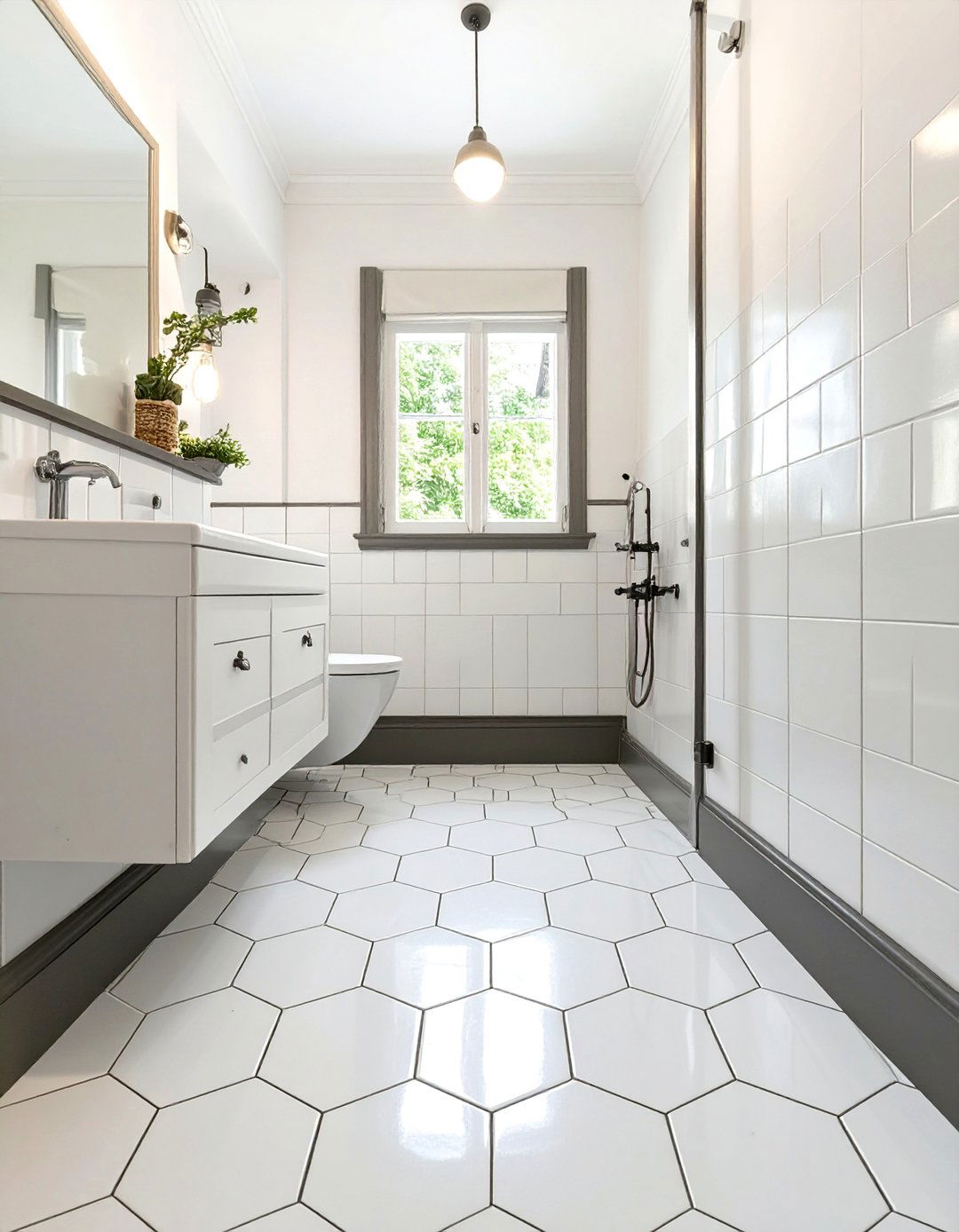 Small Scale Hexagon Floor Tile - 30 bathroom tile ideas for small bathrooms