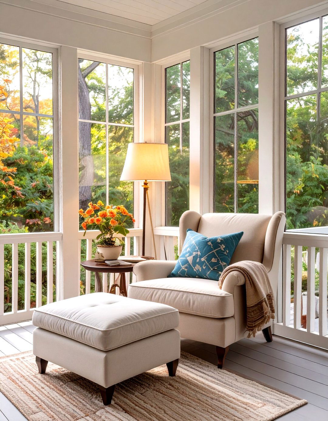 Small Screen Porch with Smart Furniture - 30 screen porch ideas