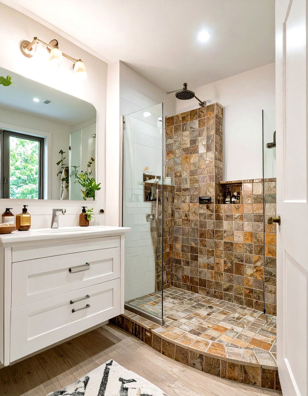 Small Shower with a Half Wall - 30 small shower ideas