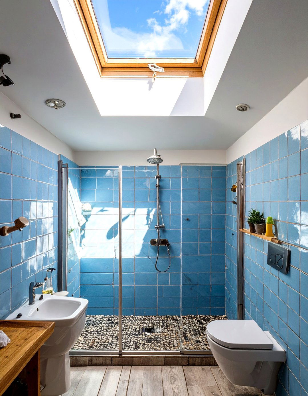 Small Shower with a Skylight - 30 small shower ideas