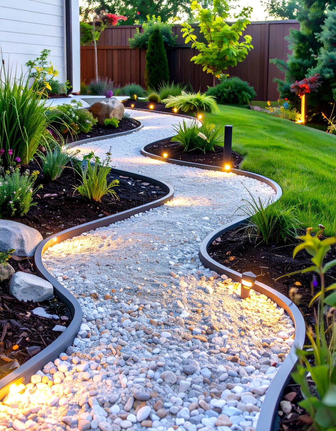 Small Sloped Backyard with a Zig Zag Path - 30 small sloped backyard ideas