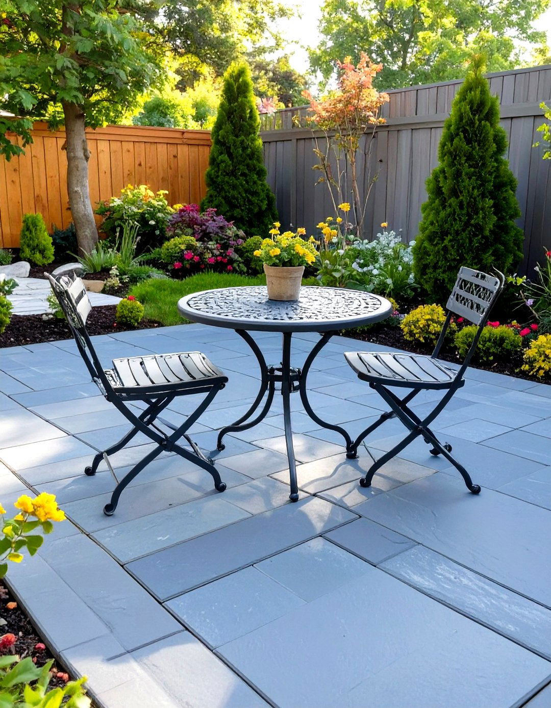 Small Square Paver Patio for Bistro Sets - 30 simple paver patio ideas