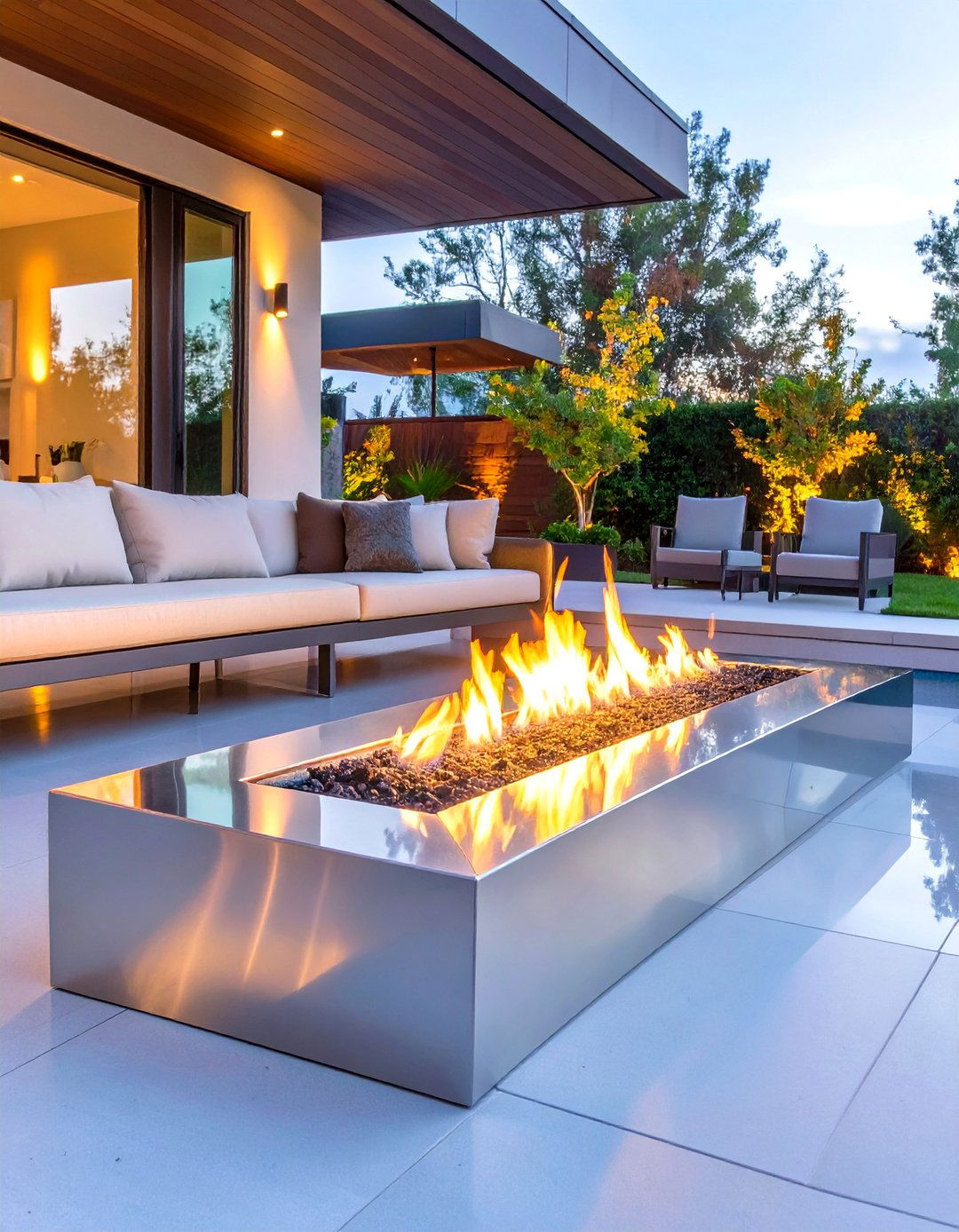 Small Stainless Steel Fireplace - 30 small outdoor fireplace ideas