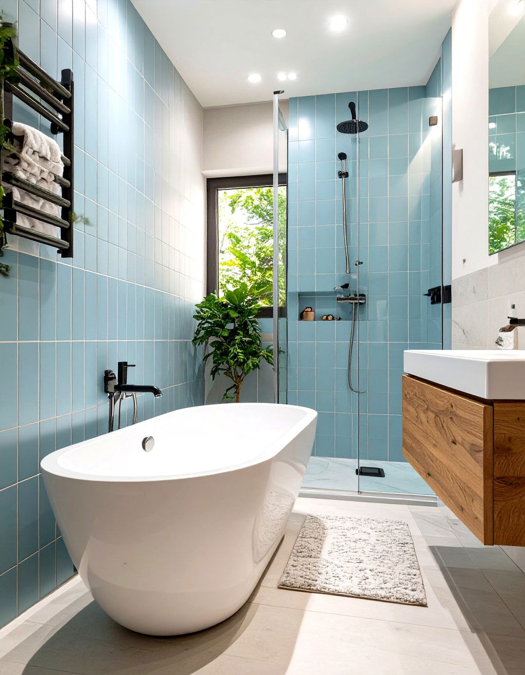 Small Tub in a Compact Walk In Shower - 30 tub in shower design ideas