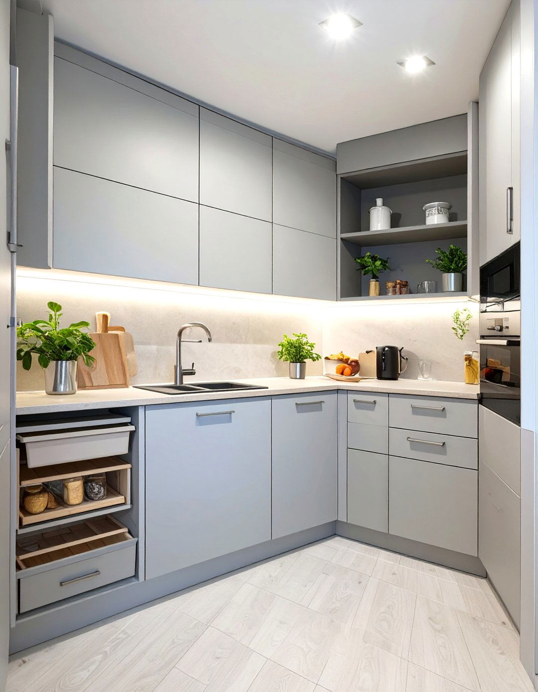 Small U Shaped Kitchen with Smart Storage - 30 u shaped kitchen designs