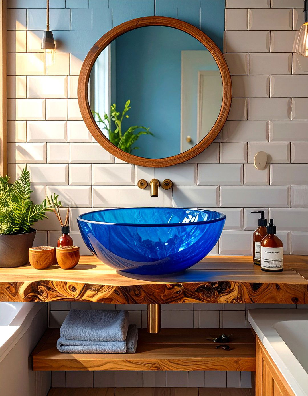 Small Vessel Sink on a Narrow Counter - 30 small bathroom sink ideas